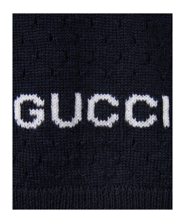 Gucci Long Sleeves Wool Polo Collar Sweater In Black