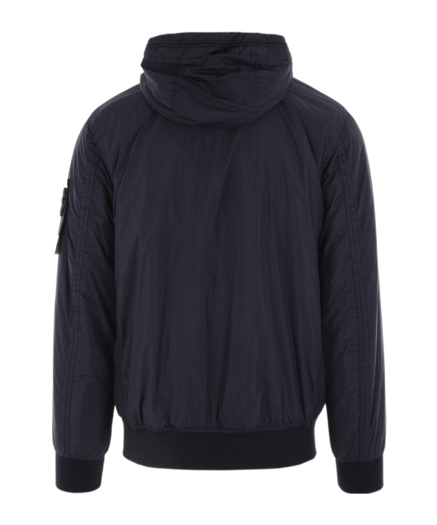 Stone Island Compass-patch Zip-up Jacket In Blue