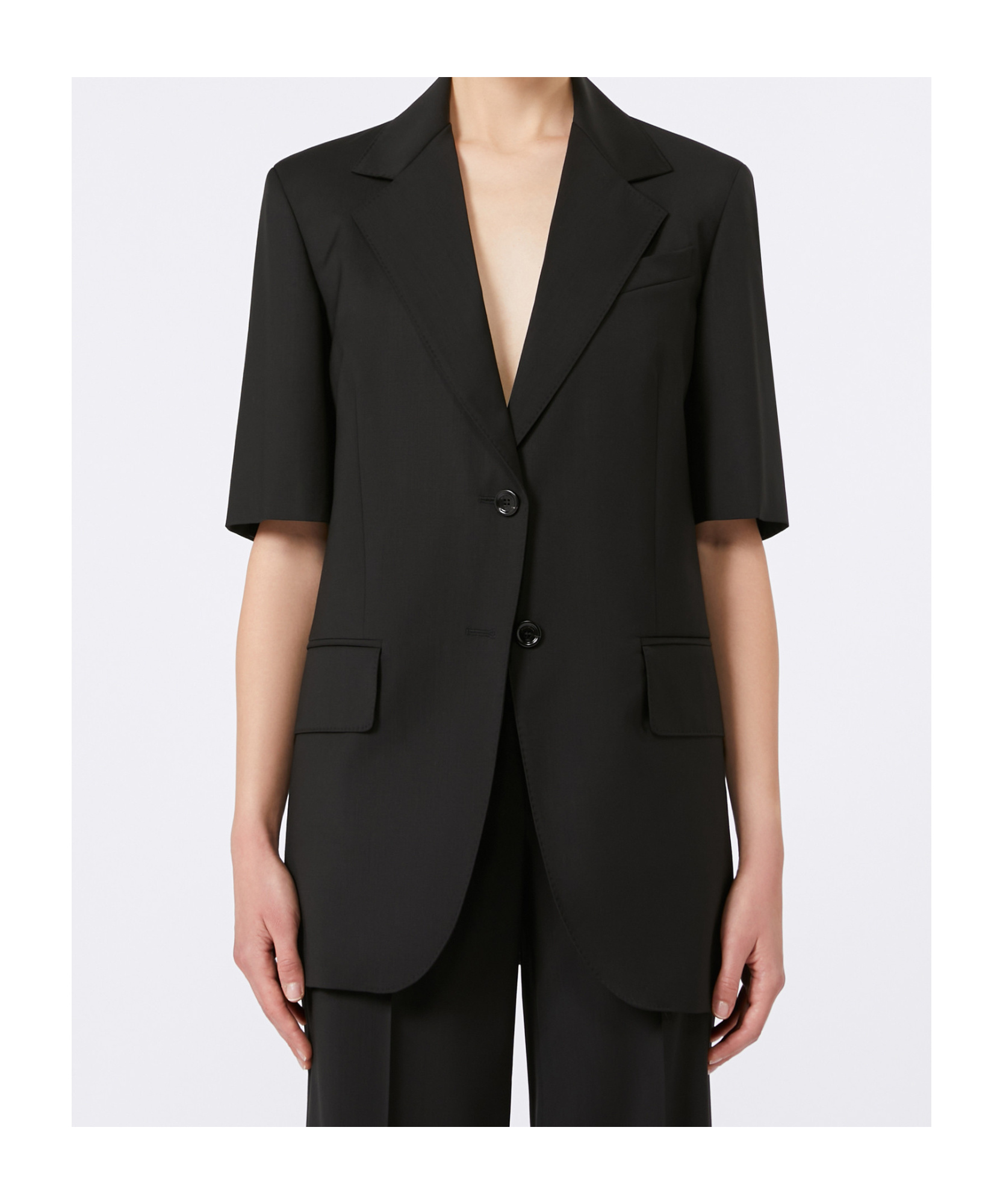 Max Mara Otuso Pure Wool Jacket In Black