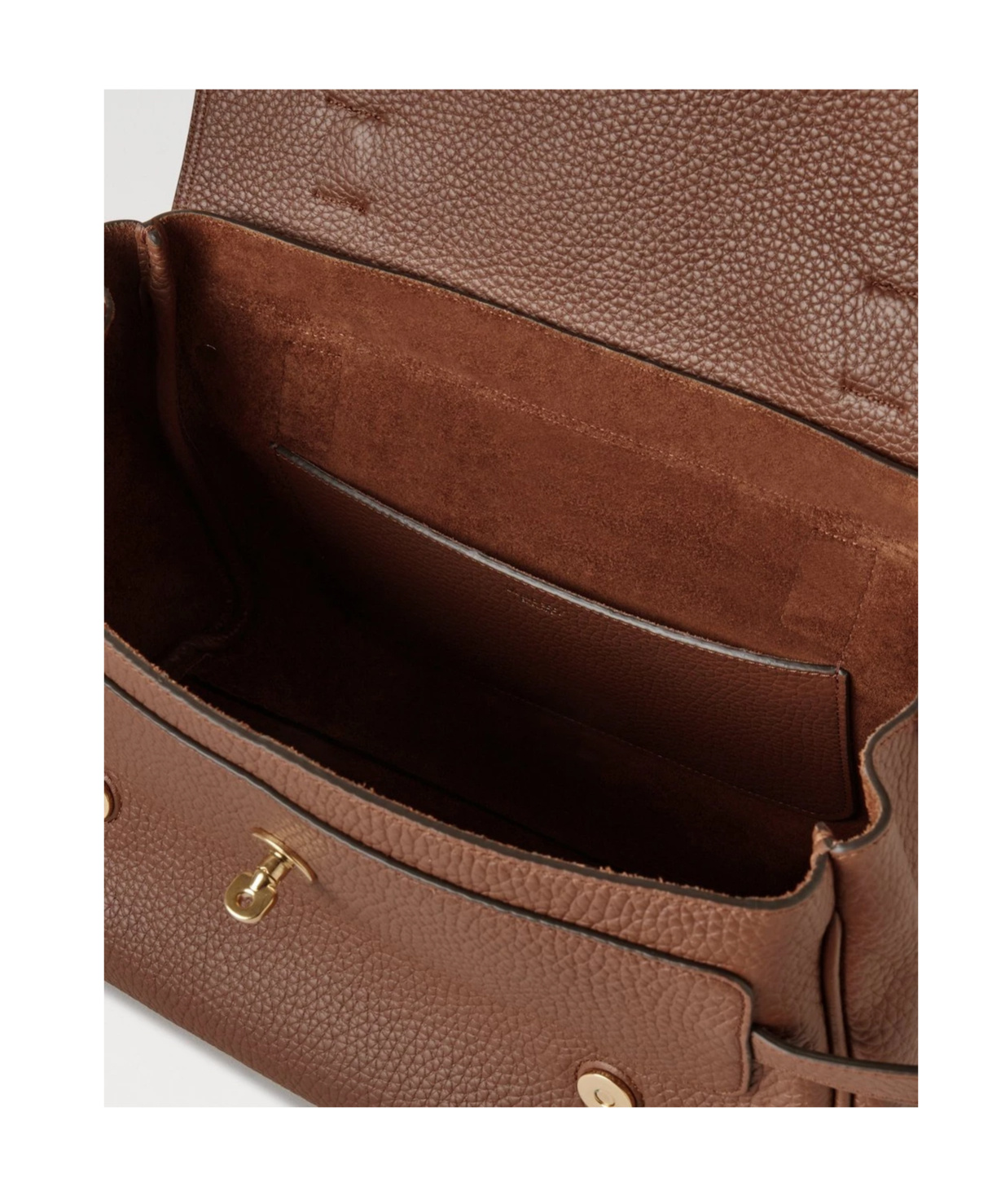 Mulberry 'alexa Heavy' Brown Top Handle Bag With Twist-lock Closure