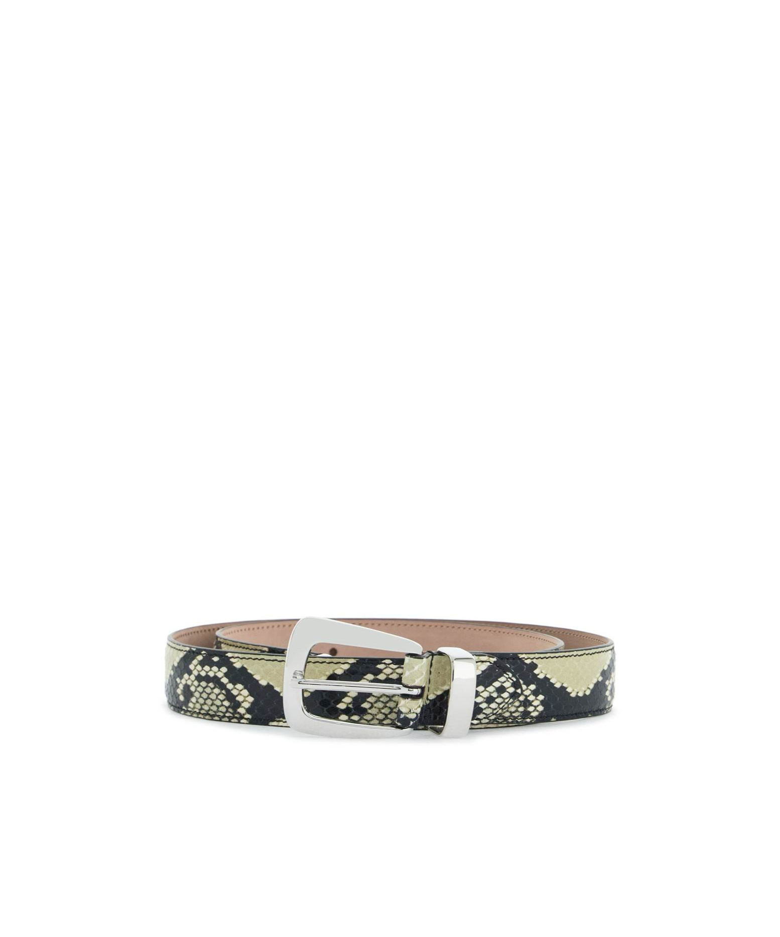 Khaite Benny Belt In Python Embossed In Multicolor