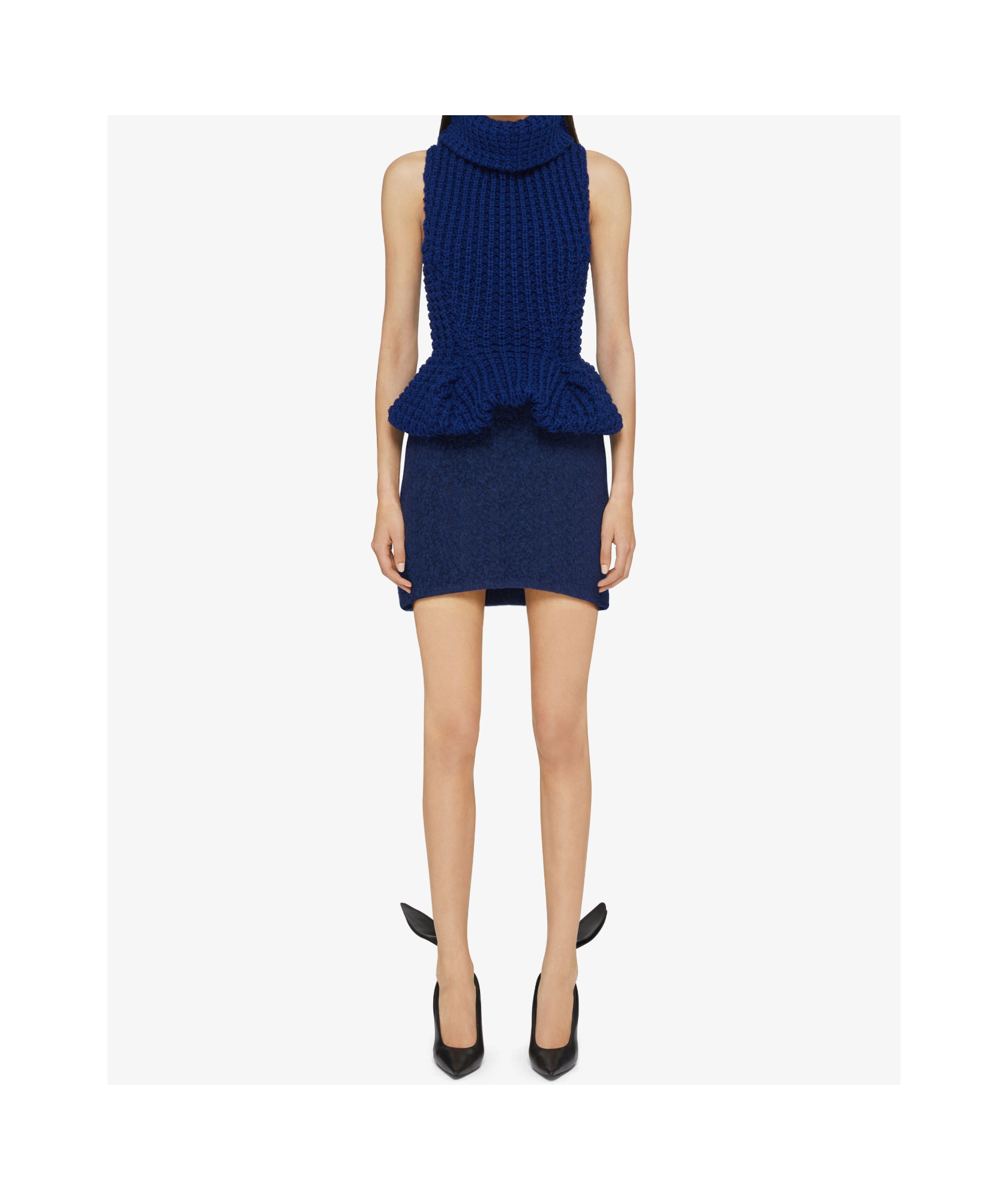 Givenchy Mini Skirt In Bouclette Alpaca Wool In Sapphire Blue