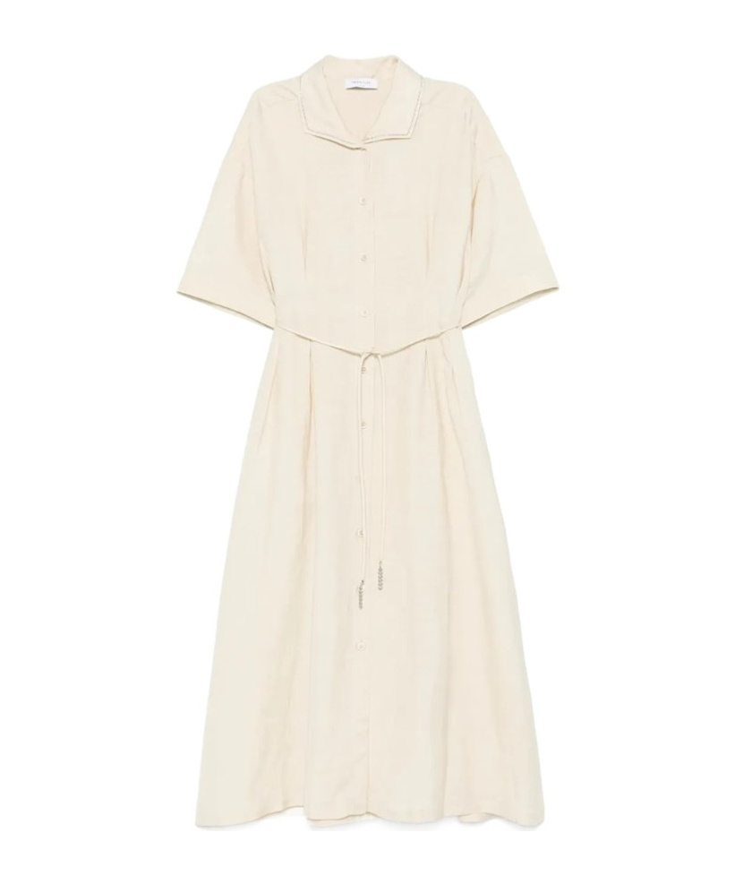 Fabiana Filippi Short Sleeve Dress In Neutral