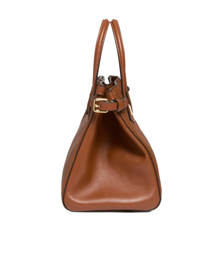 Valentino Garavani Brown Leather Antibes Shopping Bag