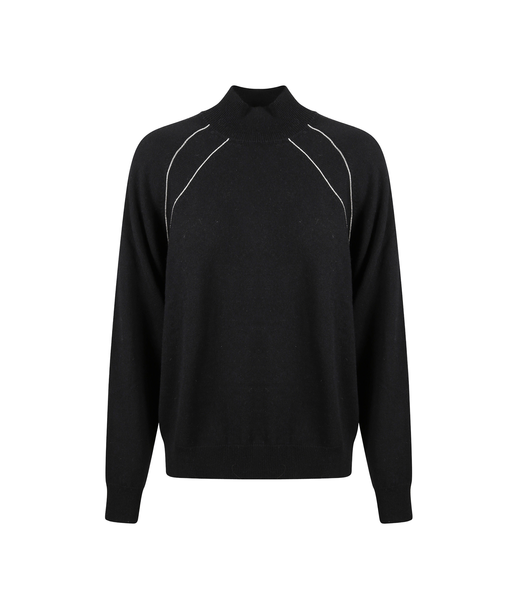 Peserico High-neck Long-sleeve Sweater In Black