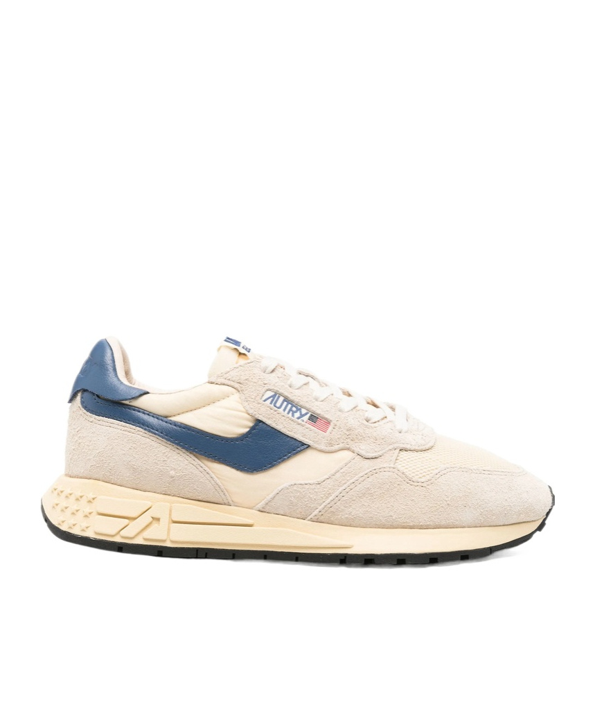 Autry 'reelwind Super Vintage' Grey Sneakers With Logo Patch On The Tongue And Contrasting Heel