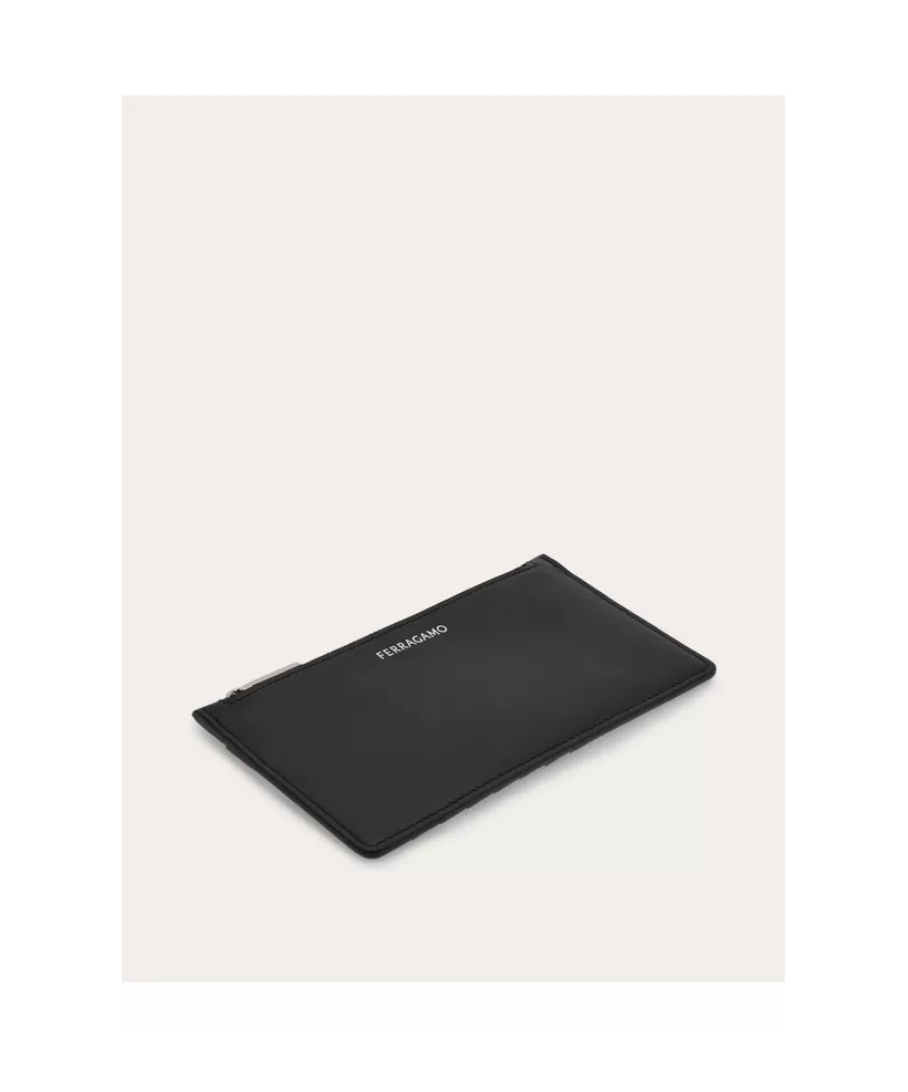 Ferragamo Logo Card Holder In Black