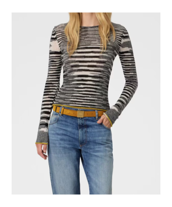 Missoni Crew Neck Sweater With Flame Pattern In Cashmere Blend In Black