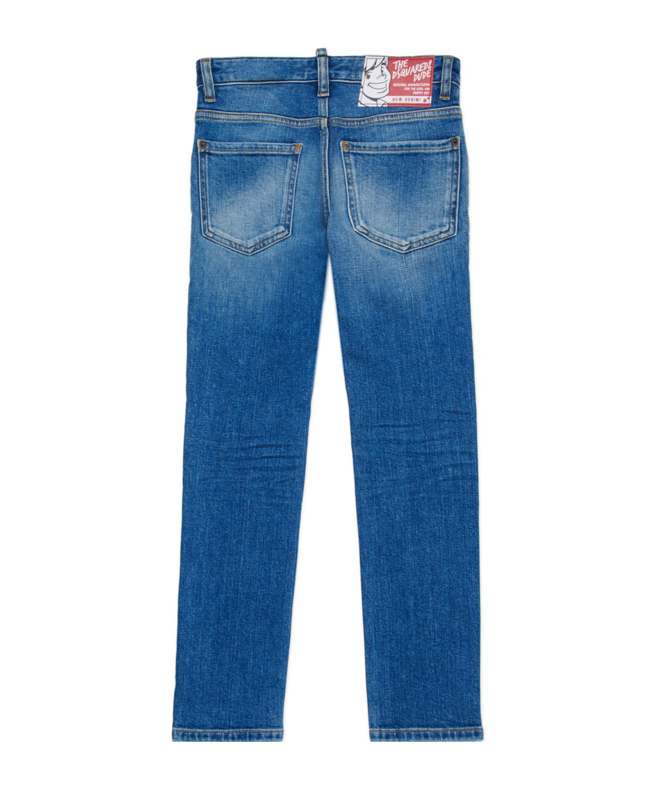 Shop Dsquared2 Logo Patch Skinny Jeans In Blue