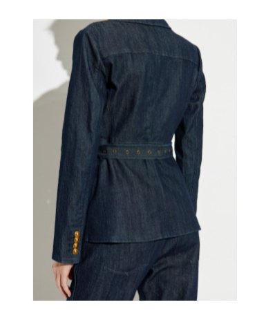 Michael Michael Kors Long-sleeved Denim Jacket In Blue