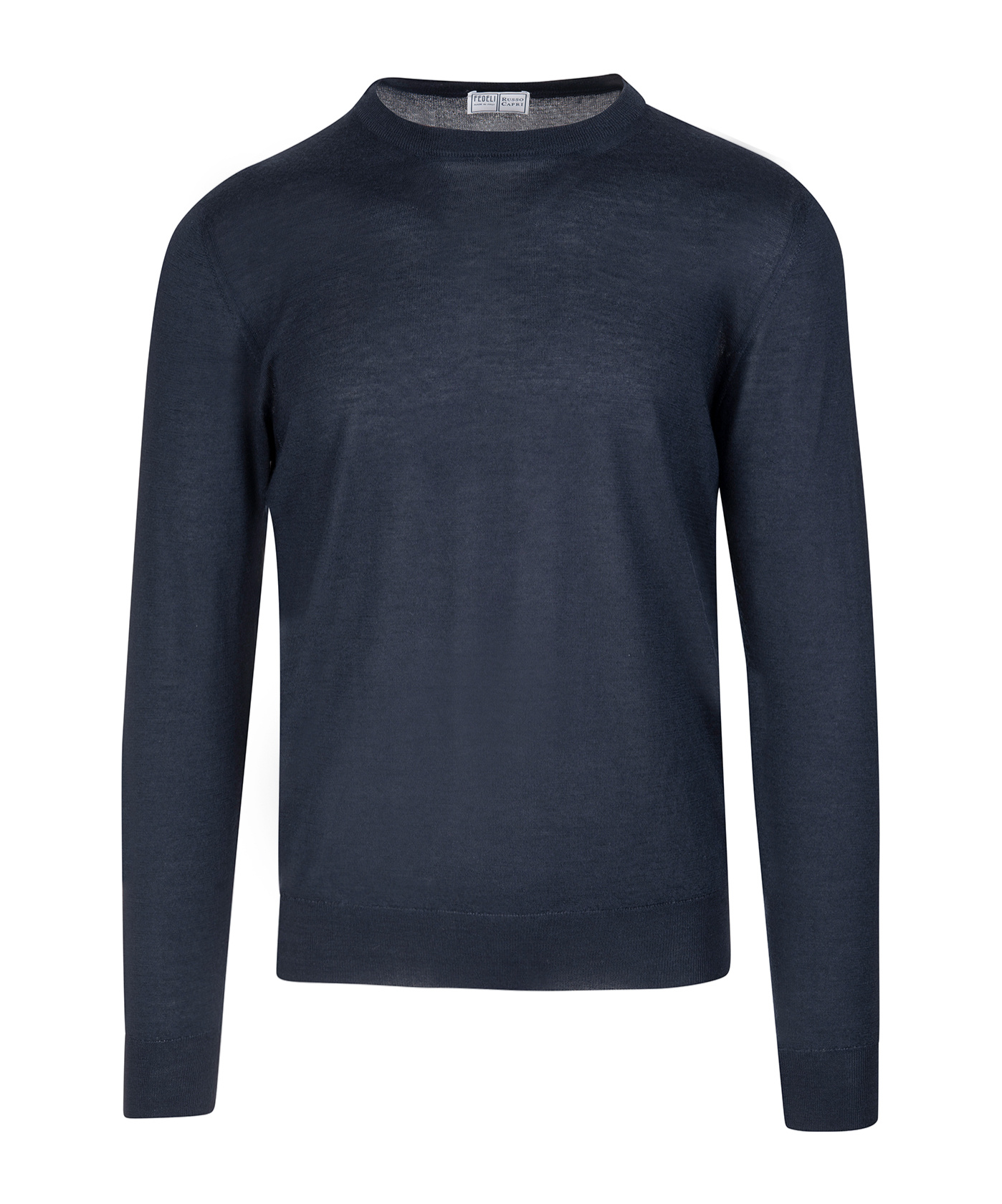 Fedeli Round-collar And Long-sleeved Sweater In Black