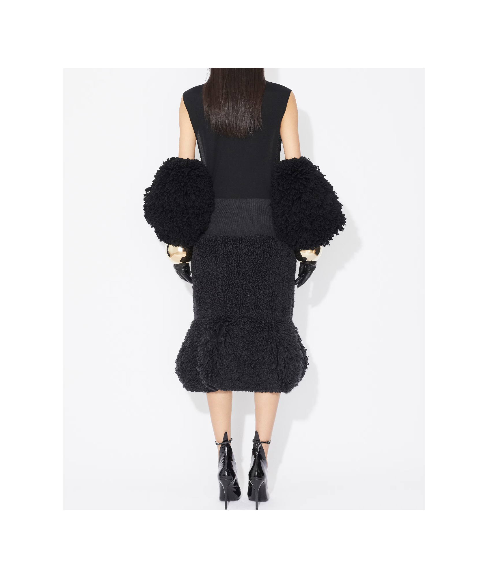 Shop Alaïa High-neck Wool Jumpsuit In Black