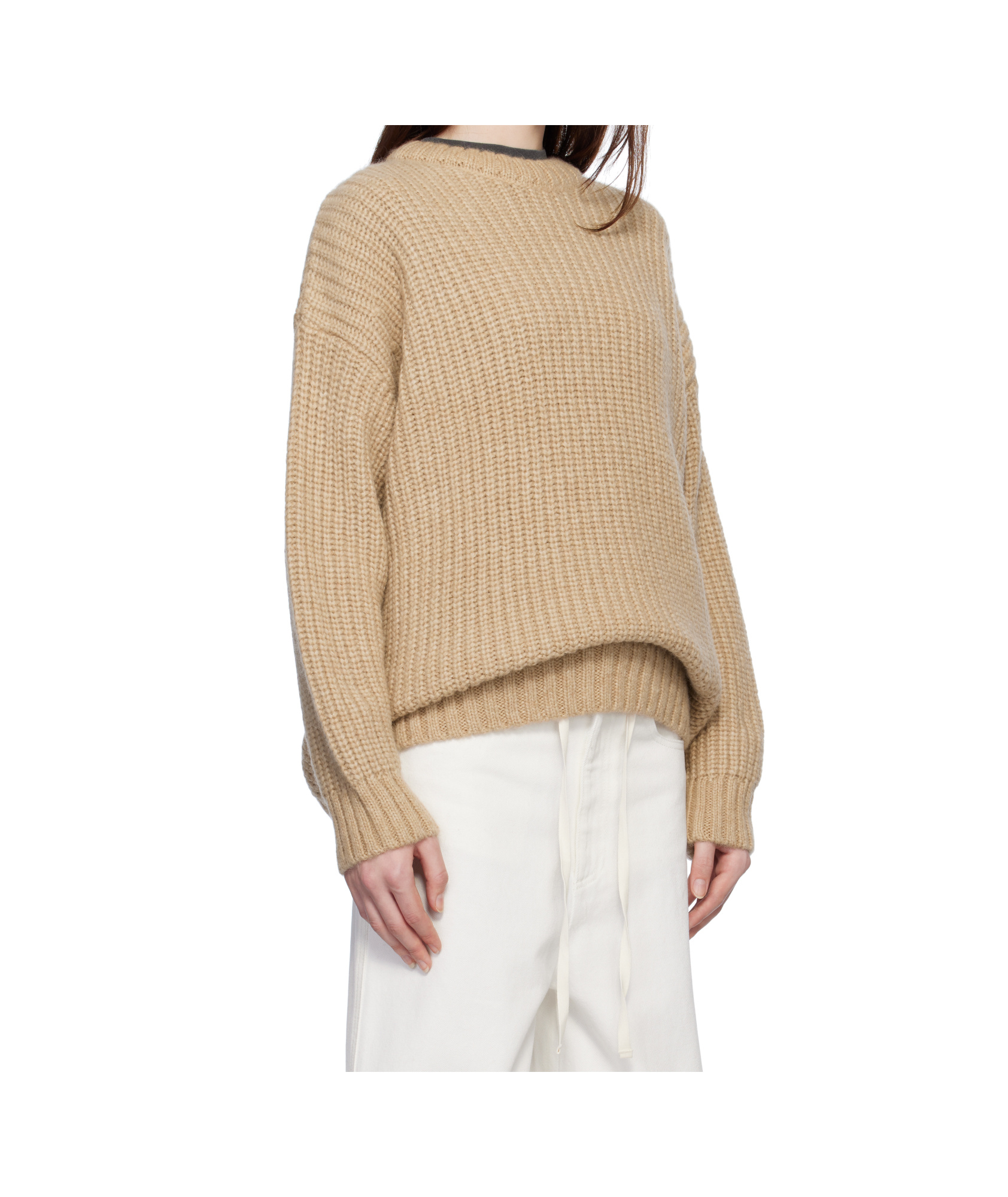 ANINE BING CREW-NECK RIBBED JUMPER