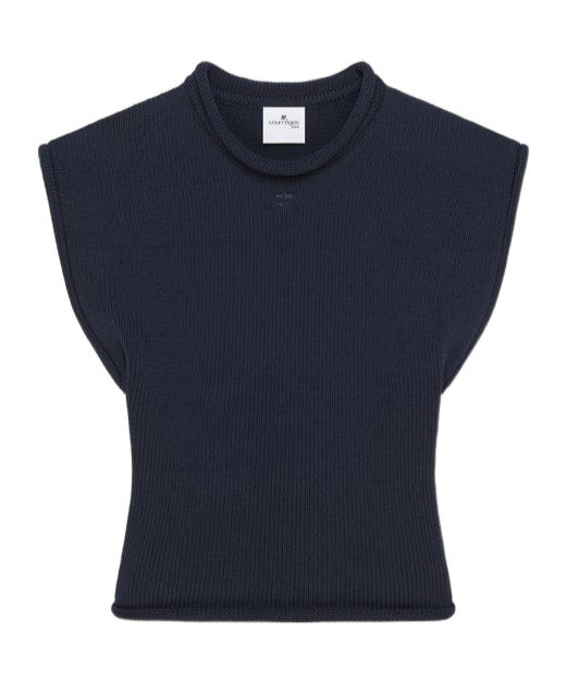 Courrèges Knitted Top In Black