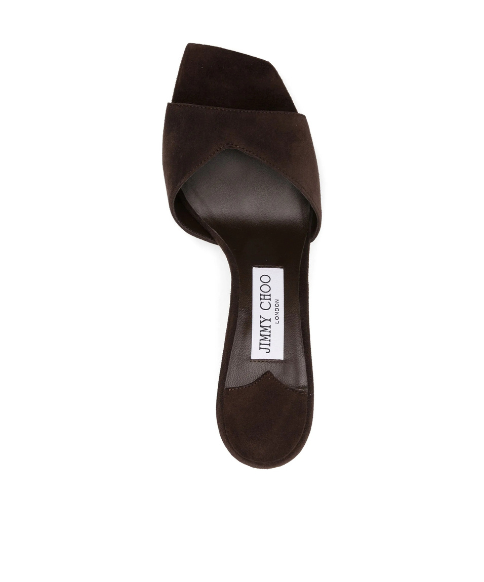 Jimmy Choo 70mm Skye Suede Heeled Sandals In Brown
