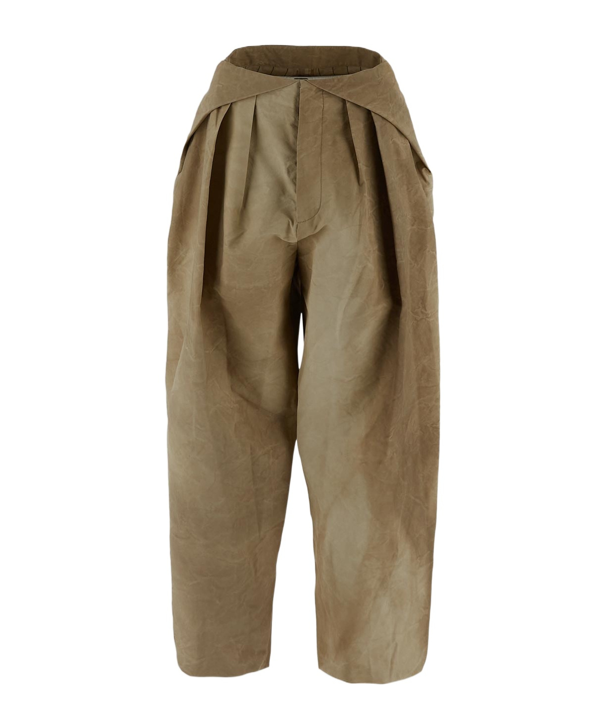 Uma Wang Pleated Casual Pants In Brown