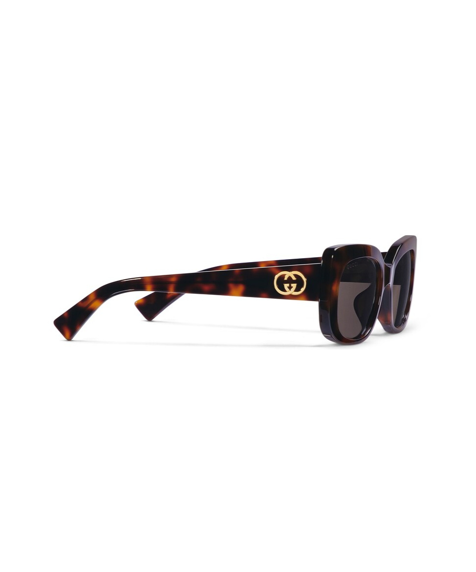 Gucci Low Nose Bridge Fit Sunglasses In Brown