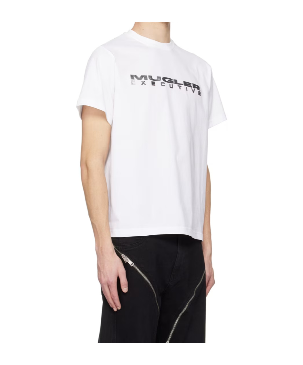 Mugler Emblem Patch T-shirt In White