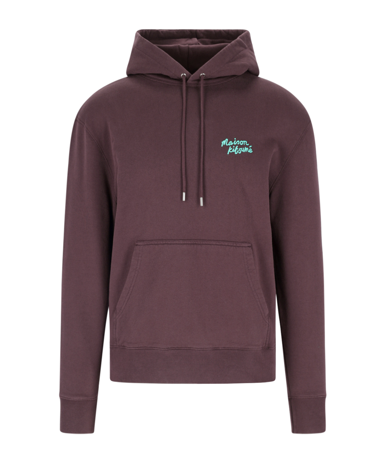 Maison Kitsuné Drawstring Hood Cotton Hoodie In Red