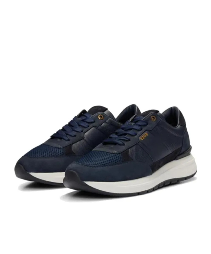 Hugo Boss Laced Sneakers In Black