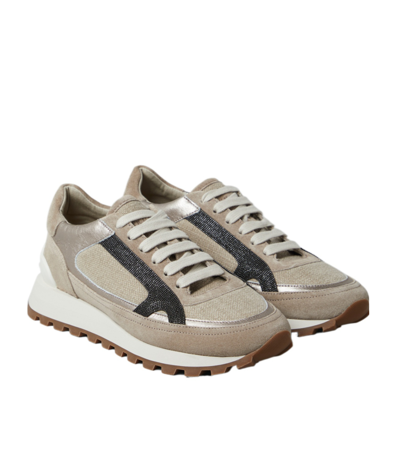 Brunello Cucinelli Monili-embellished Sneakers In Multicolor