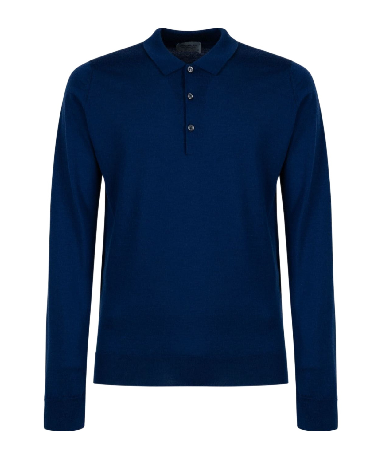 John Smedley Long Sleeve Polo Collar Sweater In Blue