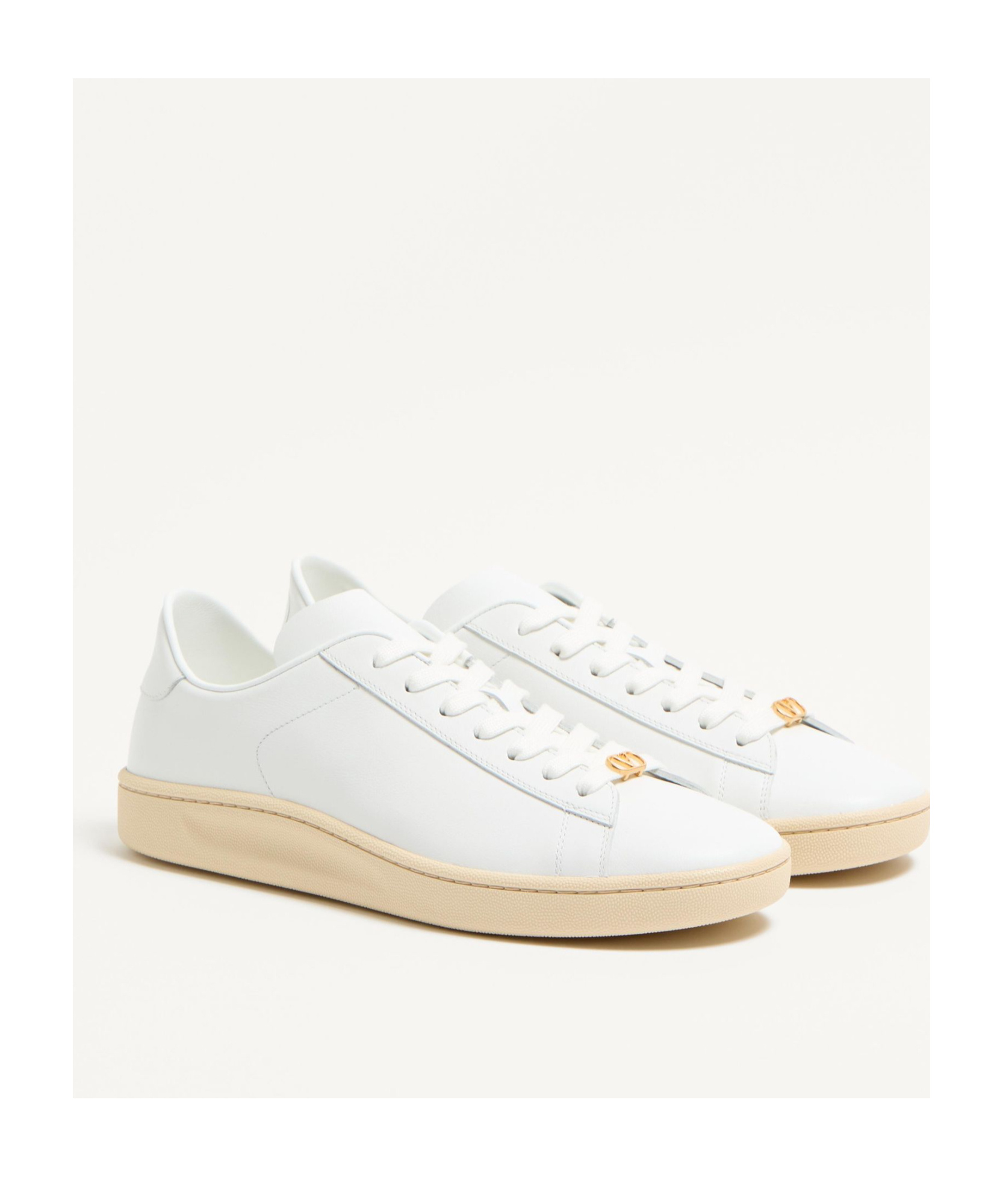 Valentino White Leather Vlogo Signature Sneakers In White