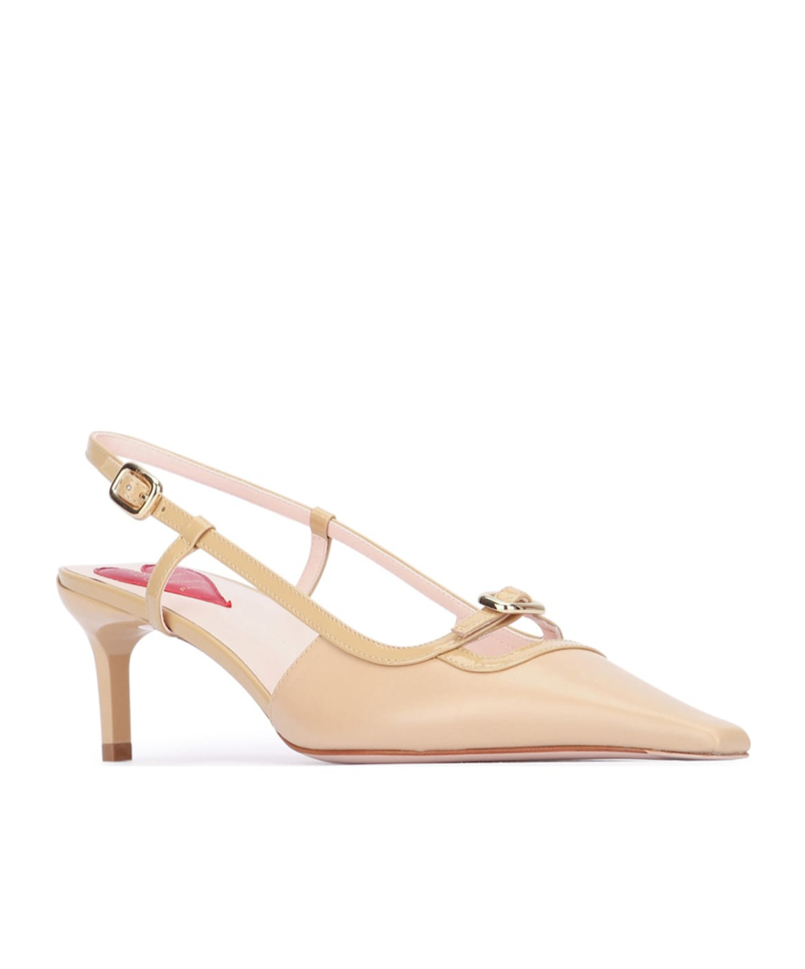 Roger Vivier Viv Canard Buckle High-heeled Sandals In Nude