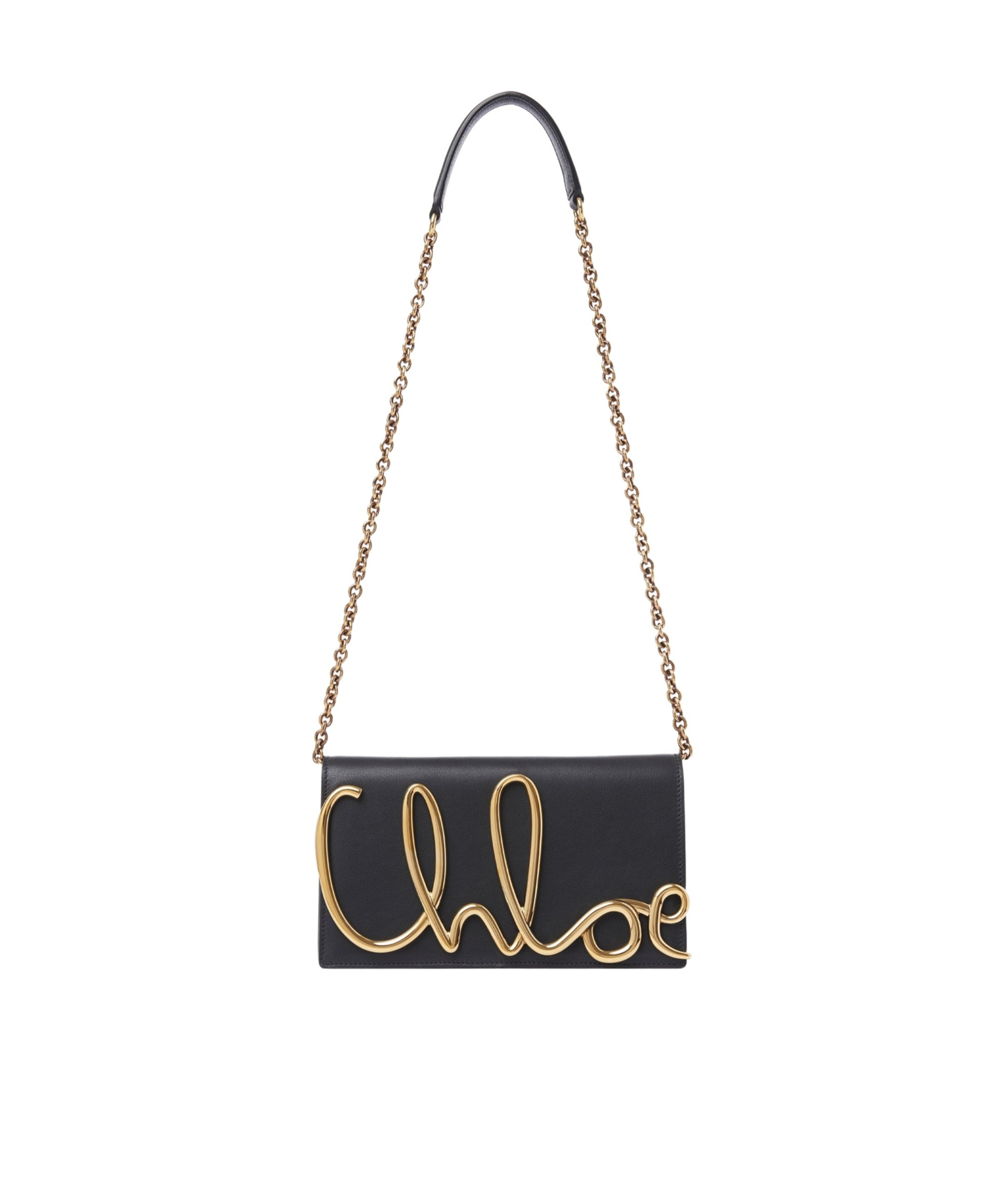 Chloé Chloe Womens Black Brand-plaque Leather Cross-body Bag In Black