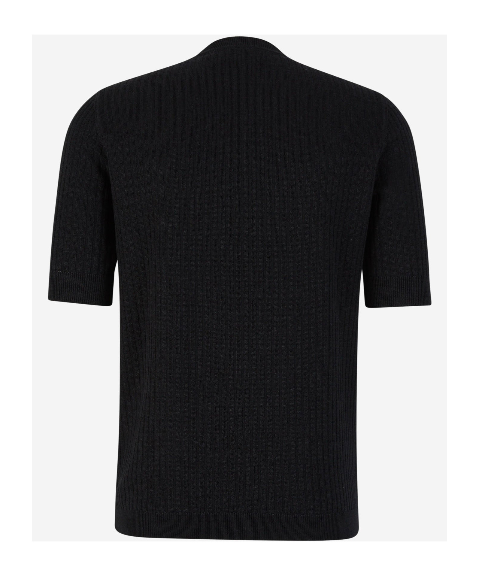 Lardini Ribbed Linen T-shirt In Black