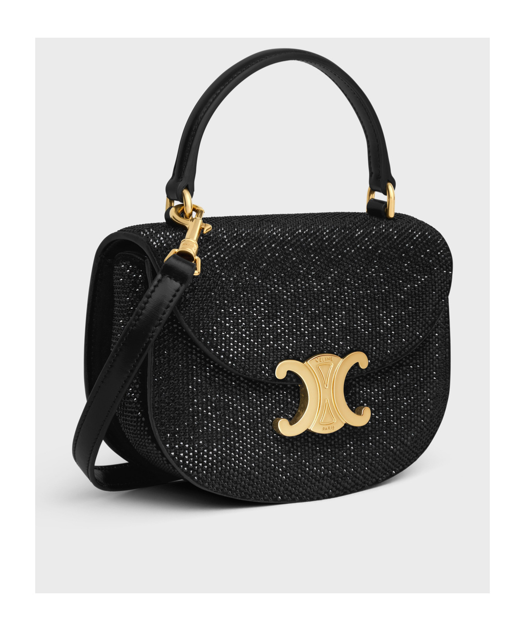 Celine Mini Besace Clamshell Crossbody Bag In Black | ModeSens
