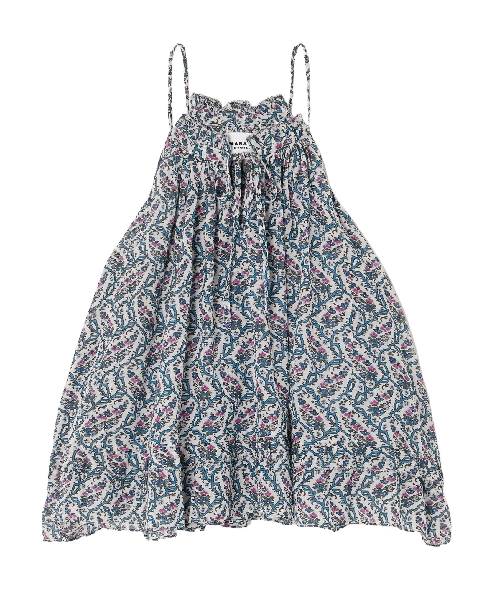 ISABEL MARANT ÉTOILE FLARED FLORAL SLEEVELESS BLOUSE