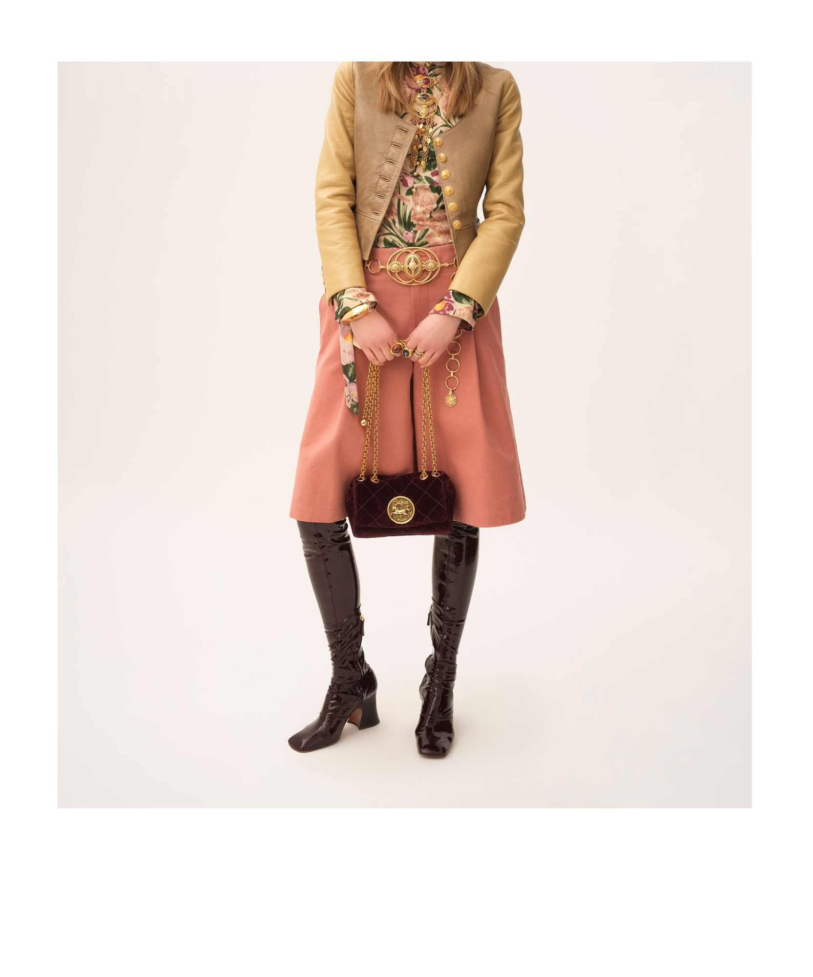 Chloé Small Heritage Velvet Shoulder Bag