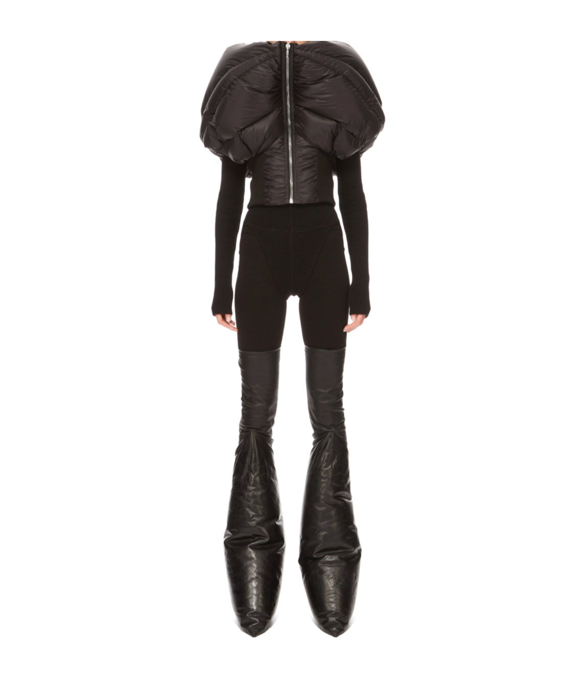 Rick Owens Zippered Down Vest In Black