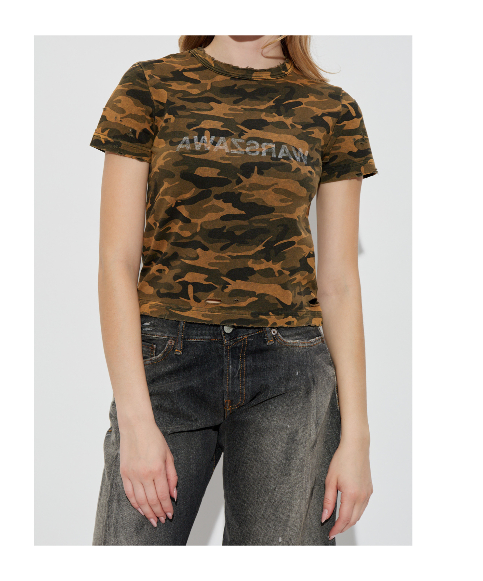 Misbhv Camouflage Printed T-shirt In Brown