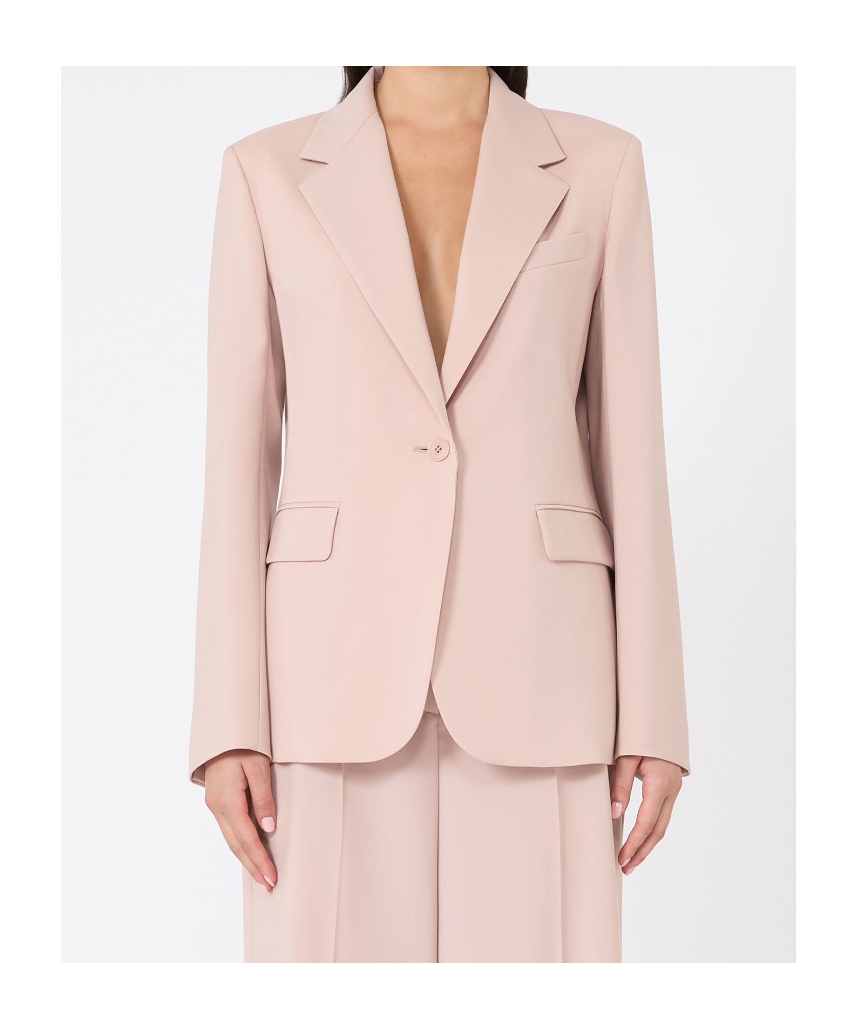 Weekend Max Mara Natural Stretch Wool Blazer In Pink
