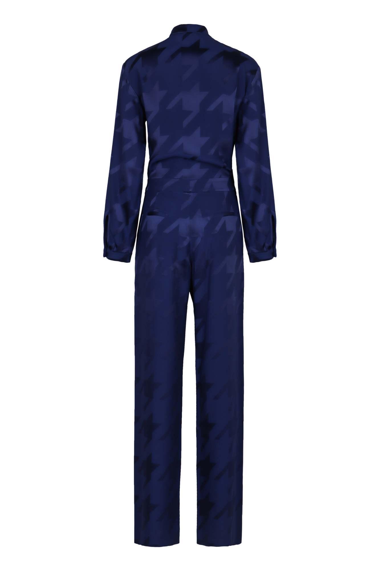Pt01 Pt Torino Printed Satin Jumpsuit In Blue