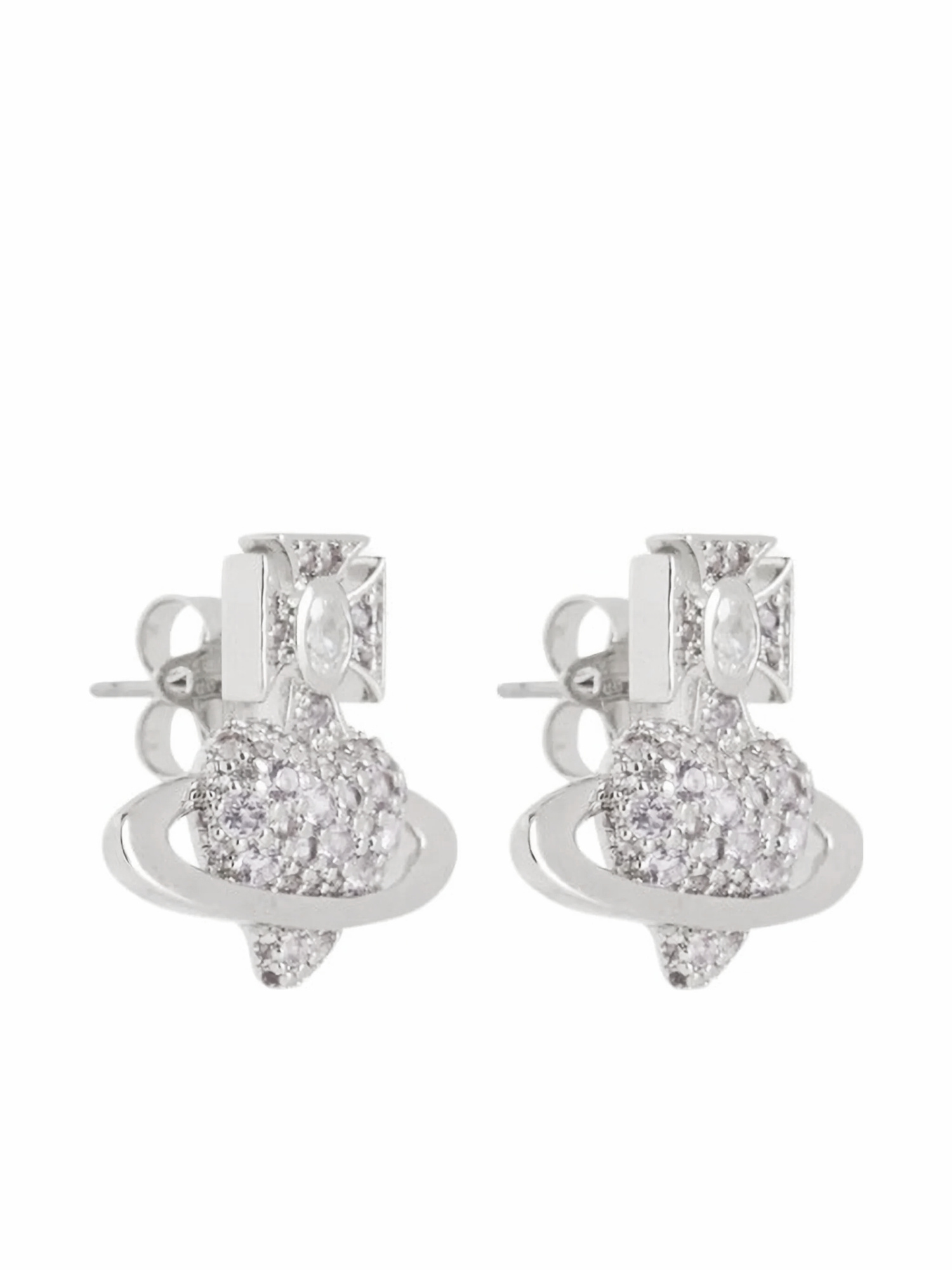 Vivienne Westwood Embellished Metal Agnatha Earrings In Metallic