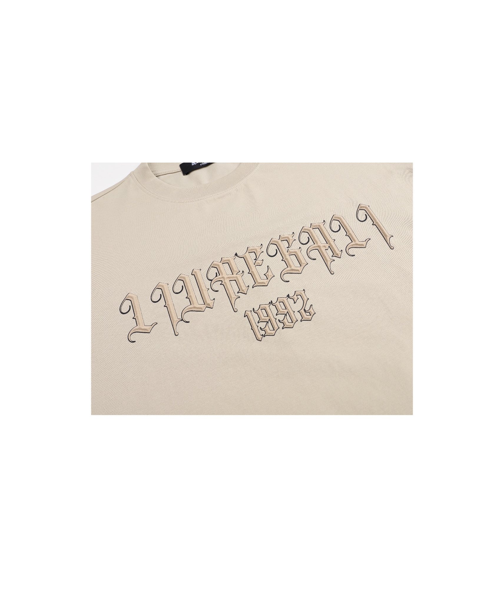 Liuregali Printed Fake Two-piece Long-sleeved Base Shirt In Nude