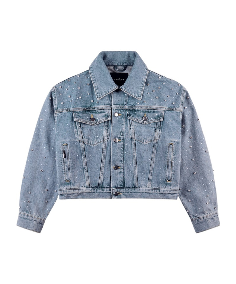 Hogan Denim Jacket Light Blue In Blue