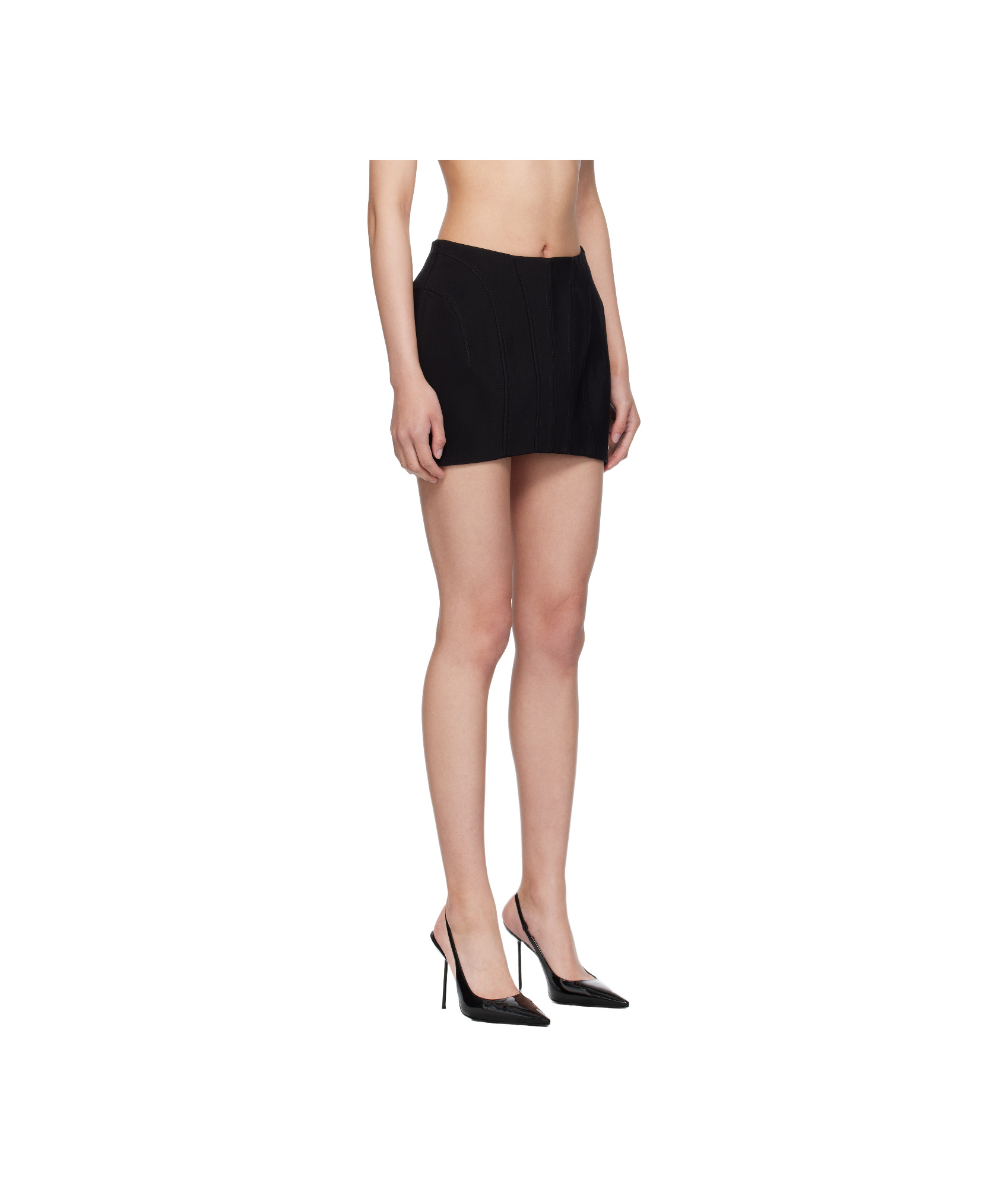Mugler Tailored Mini Skirt In Black