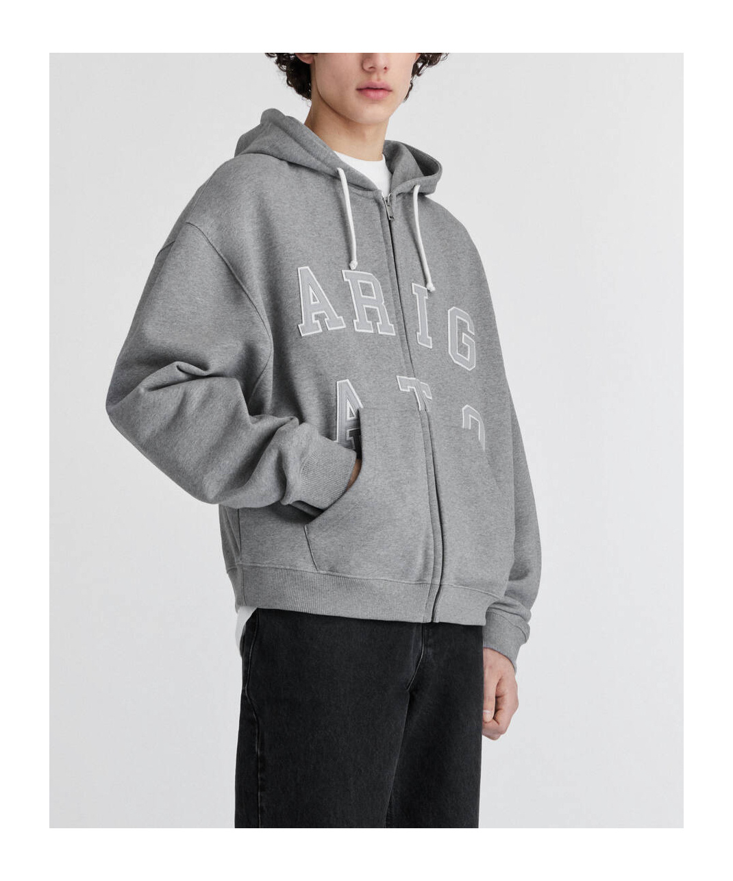 Axel Arigato Legend Drawstring Hoodie In Gray