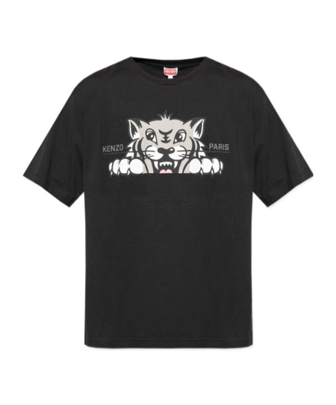 Kenzo Black Oversized T-shirt With Print