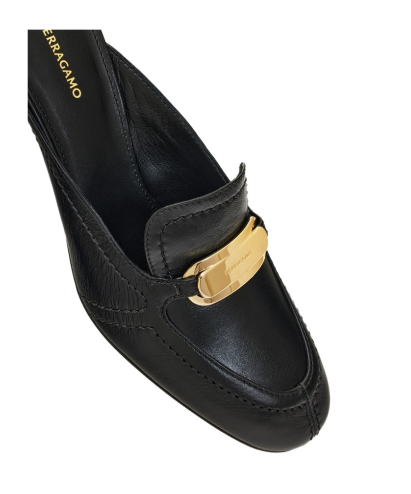 Ferragamo Ophelia 55 Bow-embellished Slingback Pumps In Black