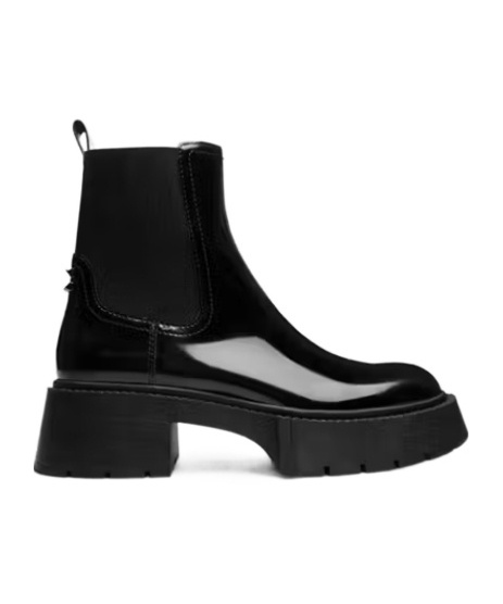 Coach Lug-sole Leather Chelsea Boots In Black