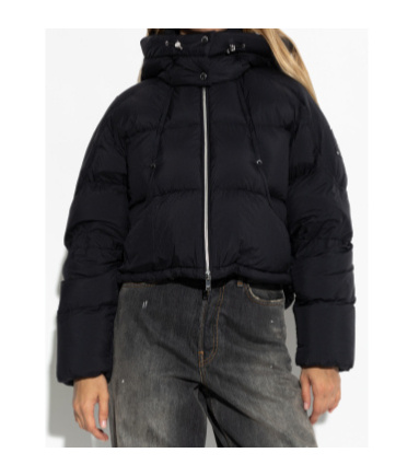 Moose Knuckles Hooded Down Jacket In Black