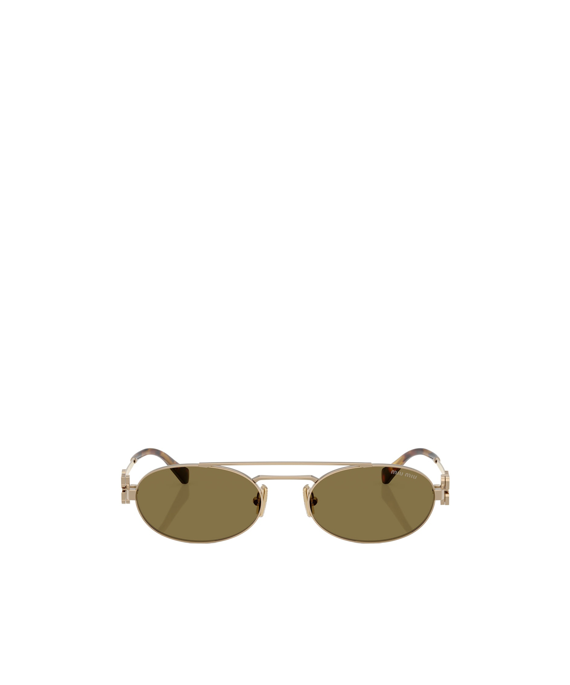 Miu Miu Oval-frame Sunglasses In Green
