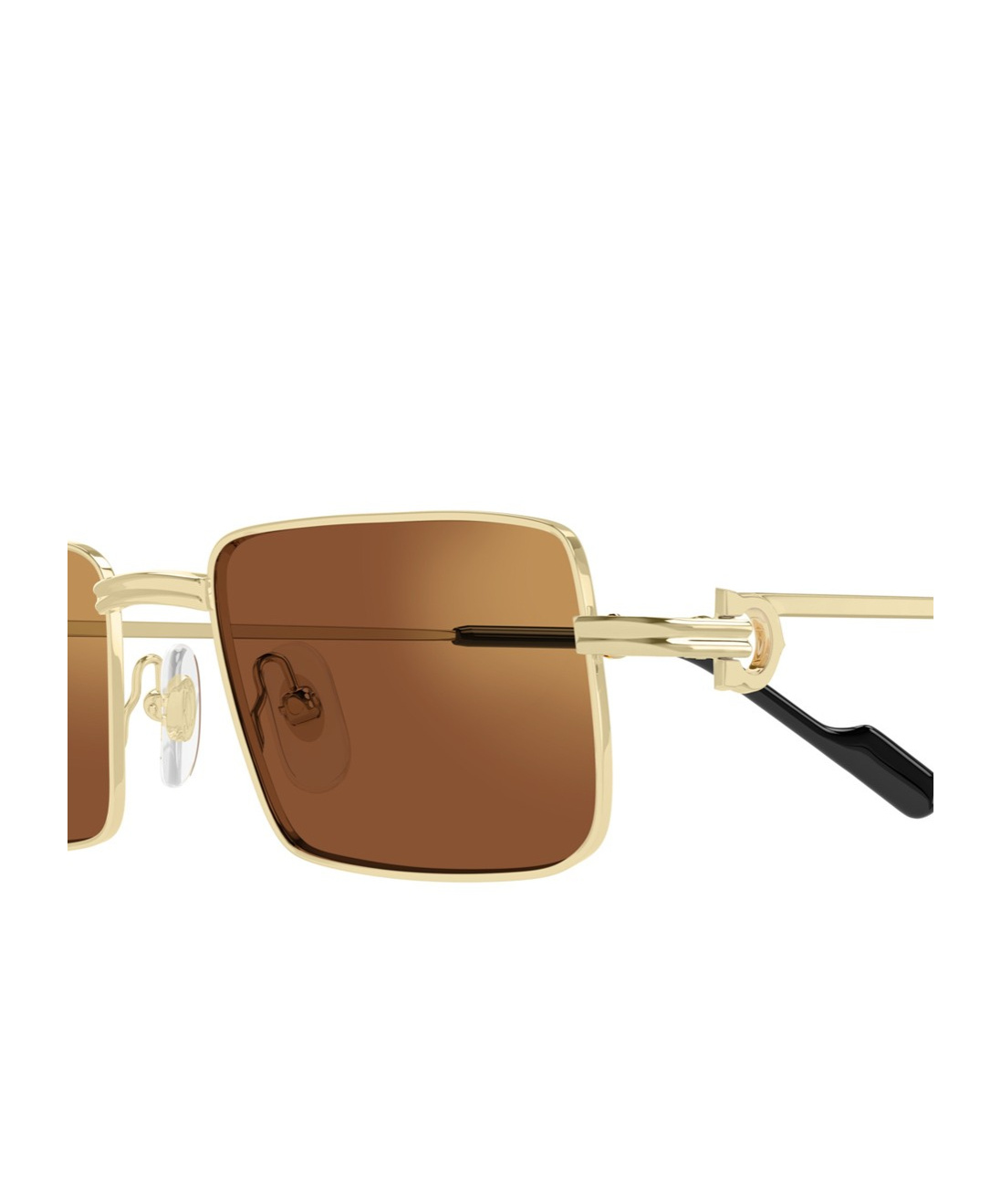 Cartier Rectangular Frame Sunglasses In Brown