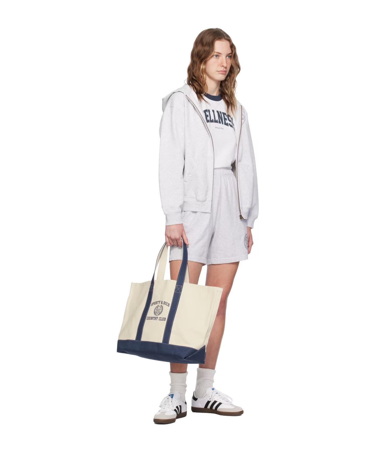 Sporty And Rich Comfortable Shorts With Side Pockets And Slits In White