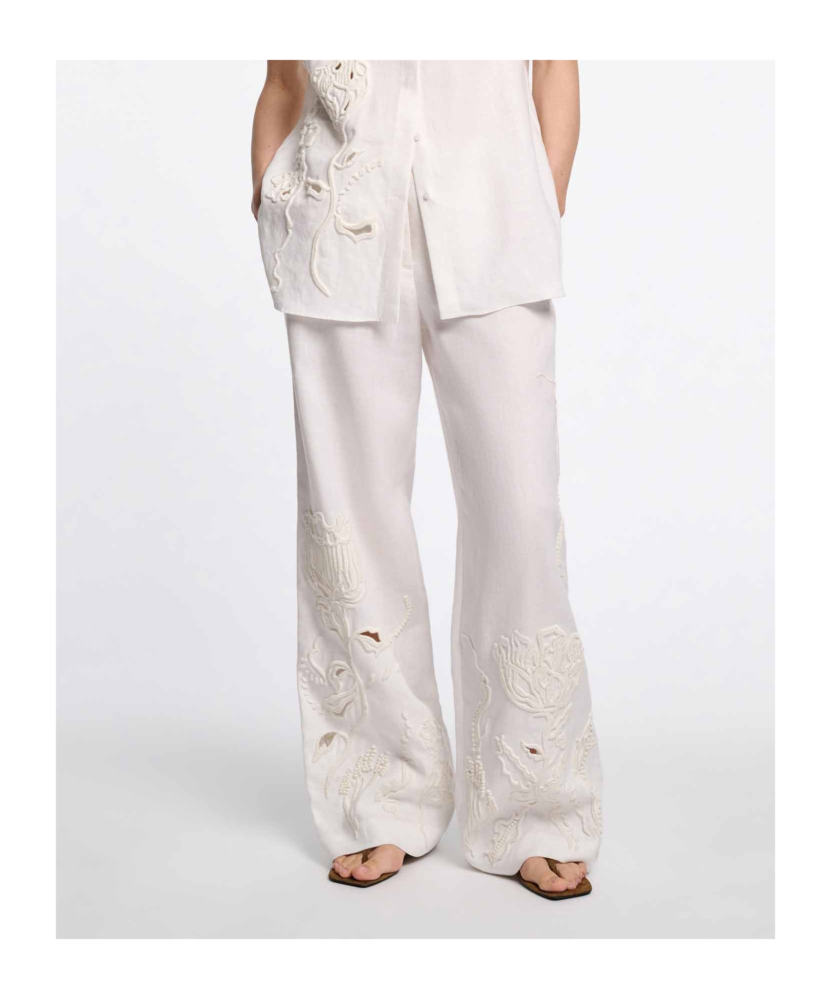Dorothee Schumacher Elastic Waist Casual Pants In White